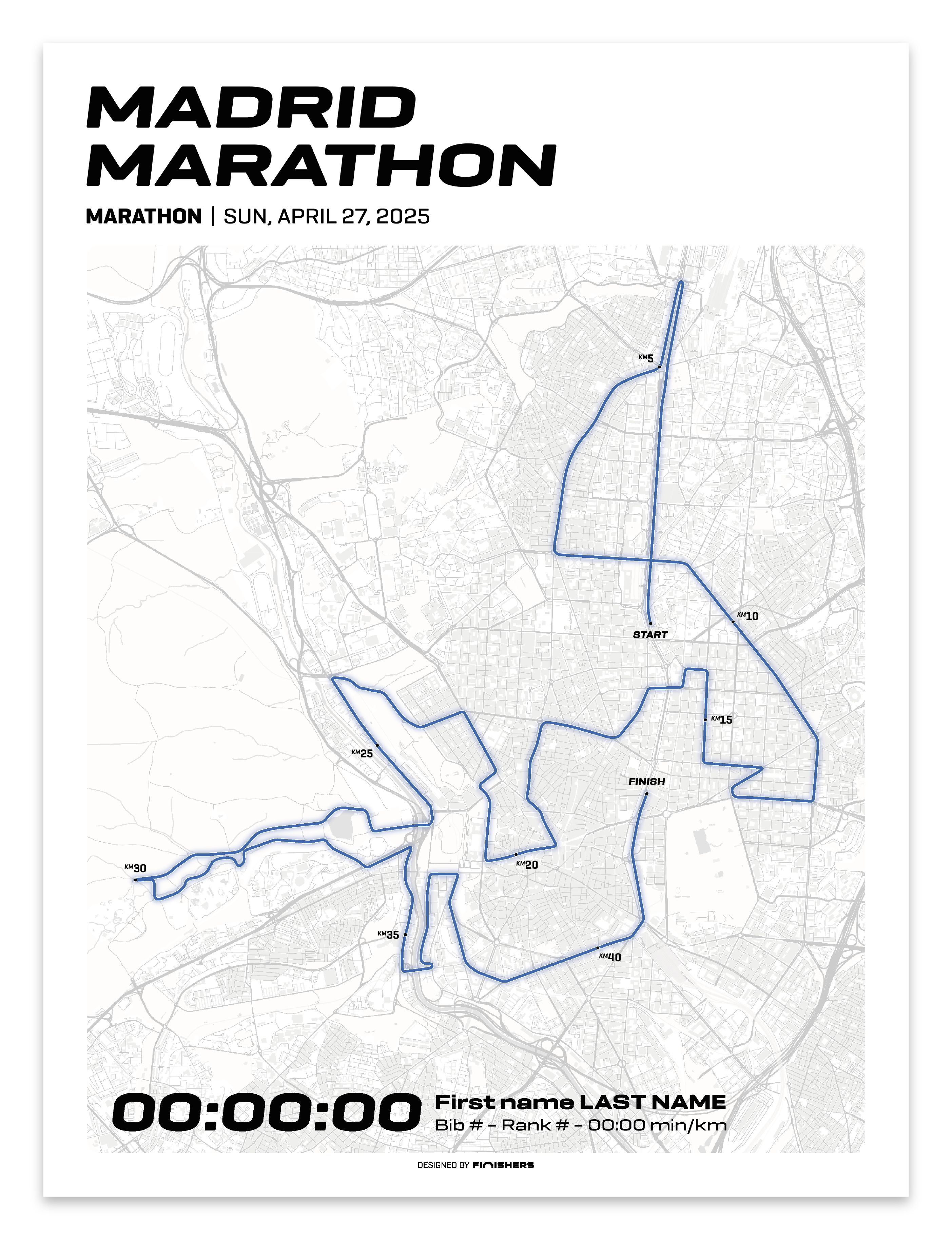 Affiche Personnalisée - Marathon de Madrid 2025