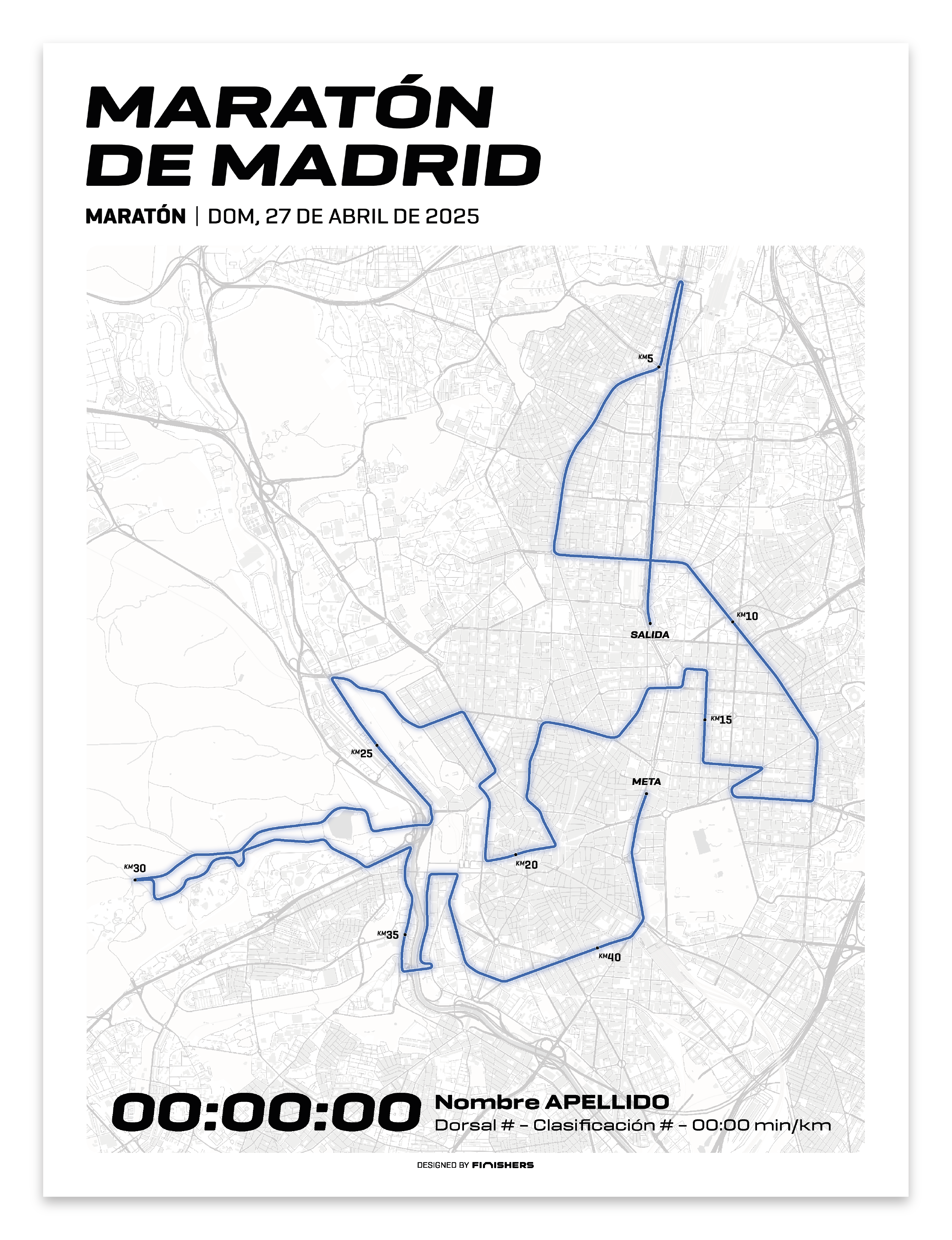 Affiche Personnalisée - Marathon de Madrid 2025