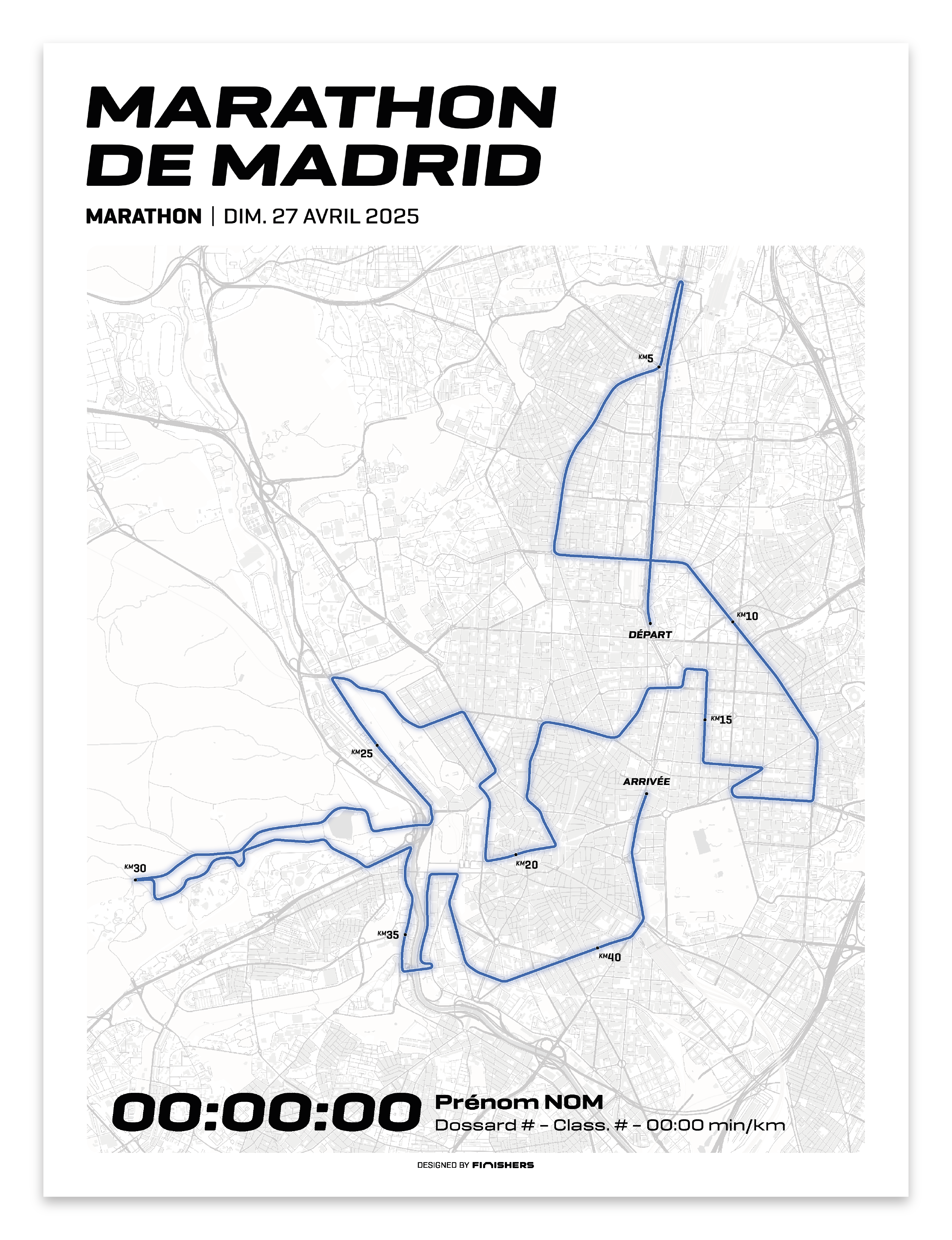 Affiche Personnalisée - Marathon de Madrid 2025
