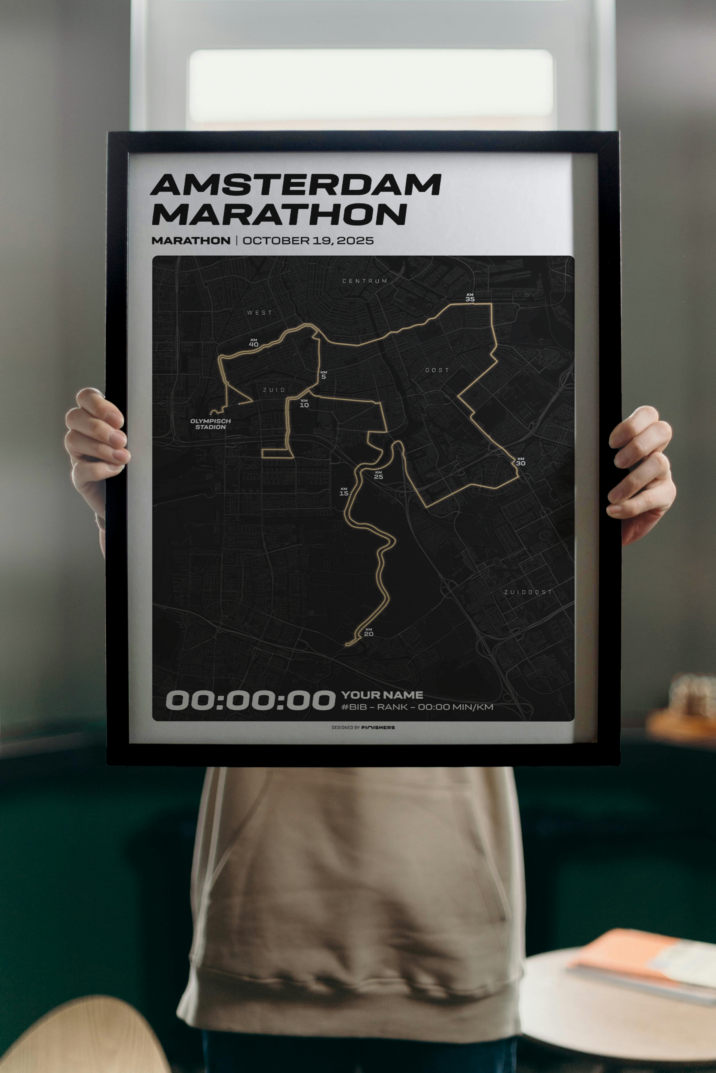 Affiche Personnalisée - Marathon d'Amsterdam 2025
