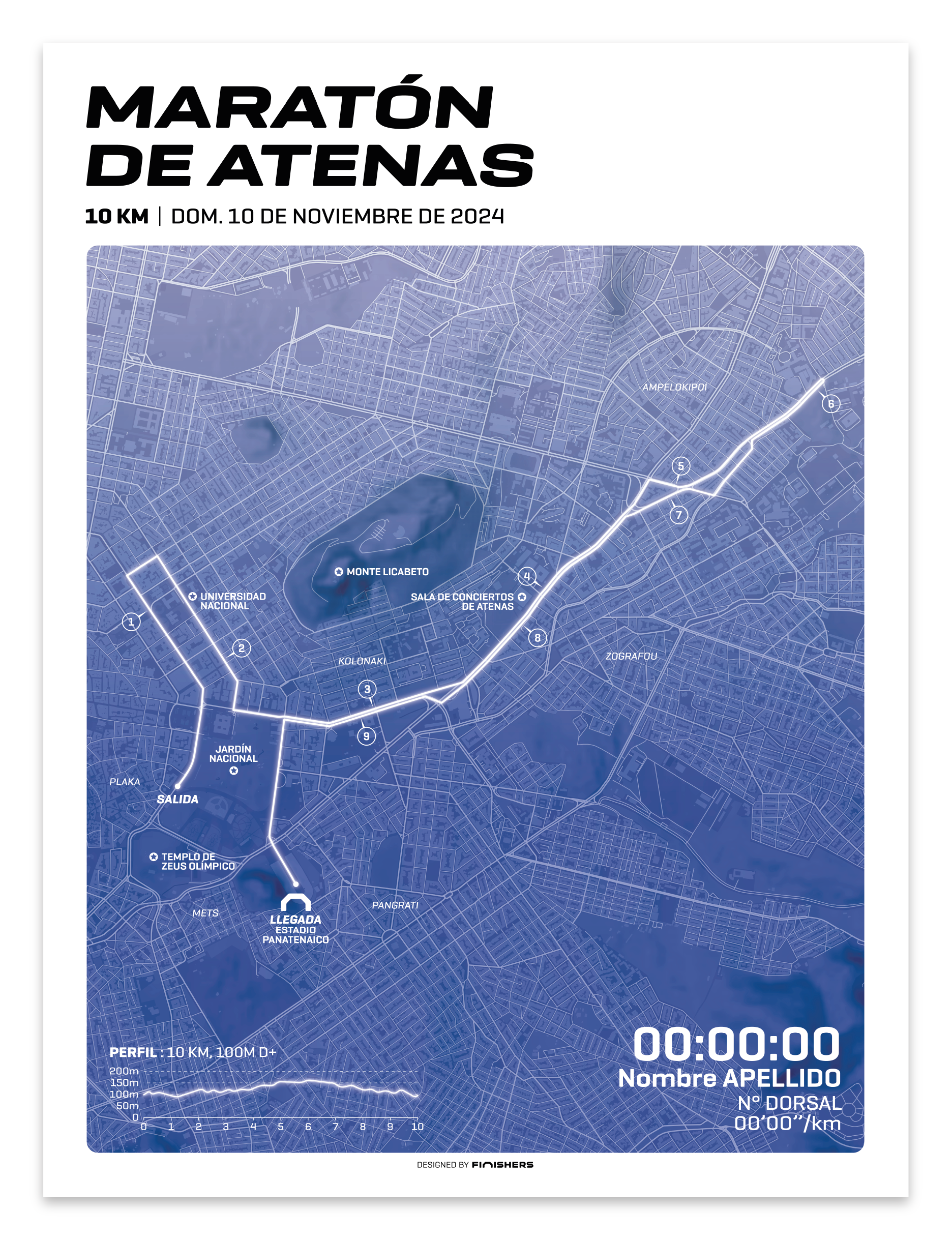 Affiche personnalisée -  Marathon d'Athènes 2024