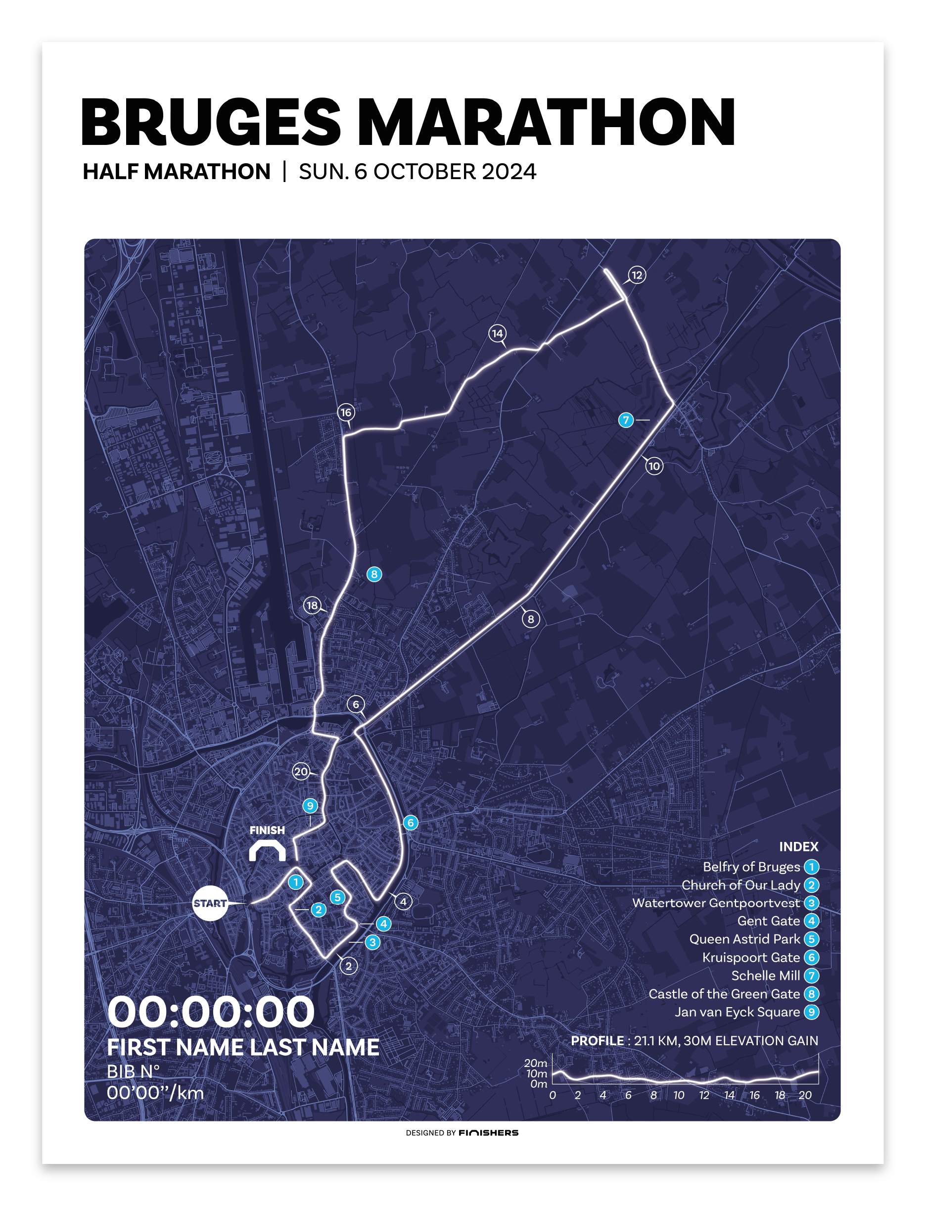 Custom Poster - Bruges Marathon 2024