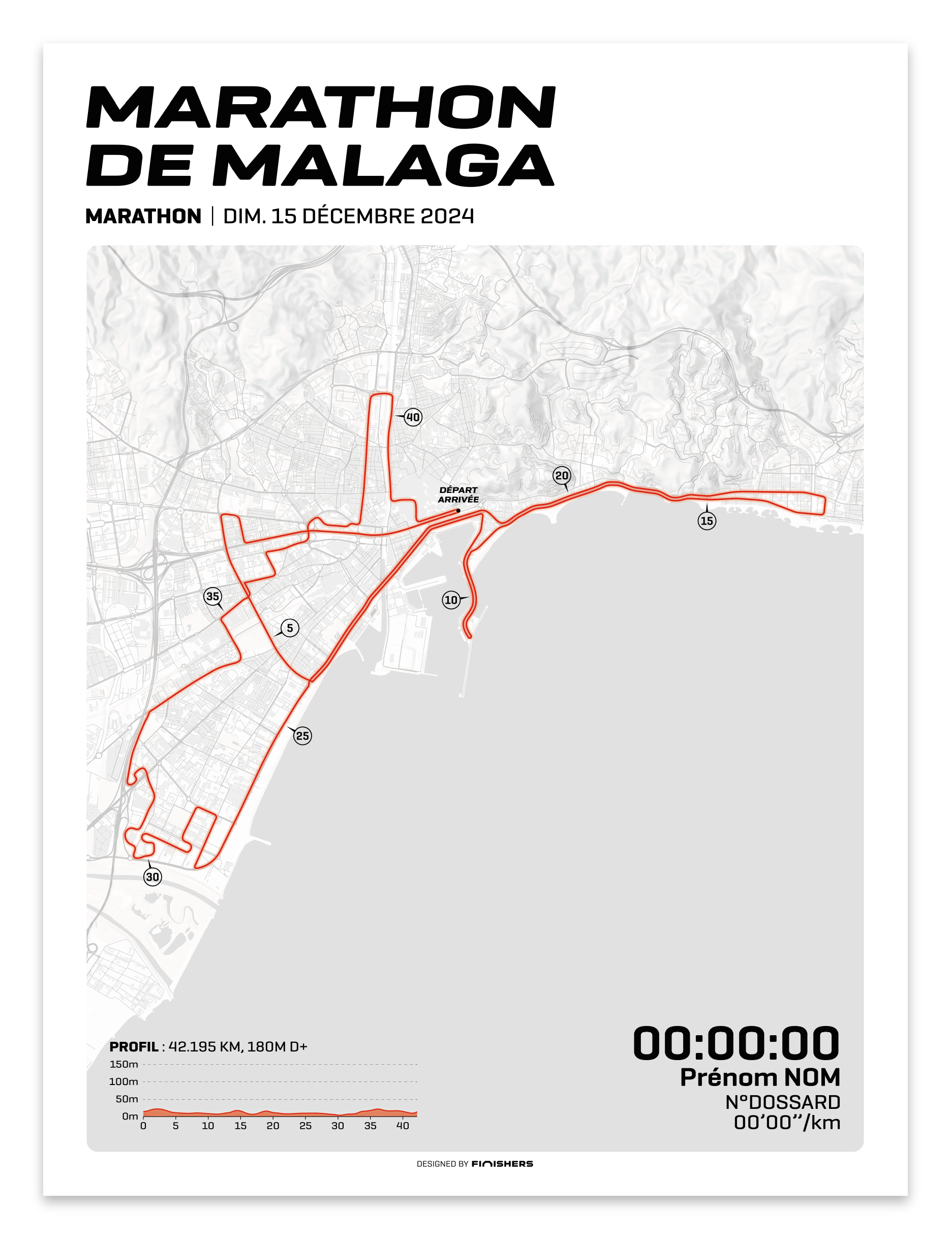 Affiche personnalisée - Marathon de Malaga