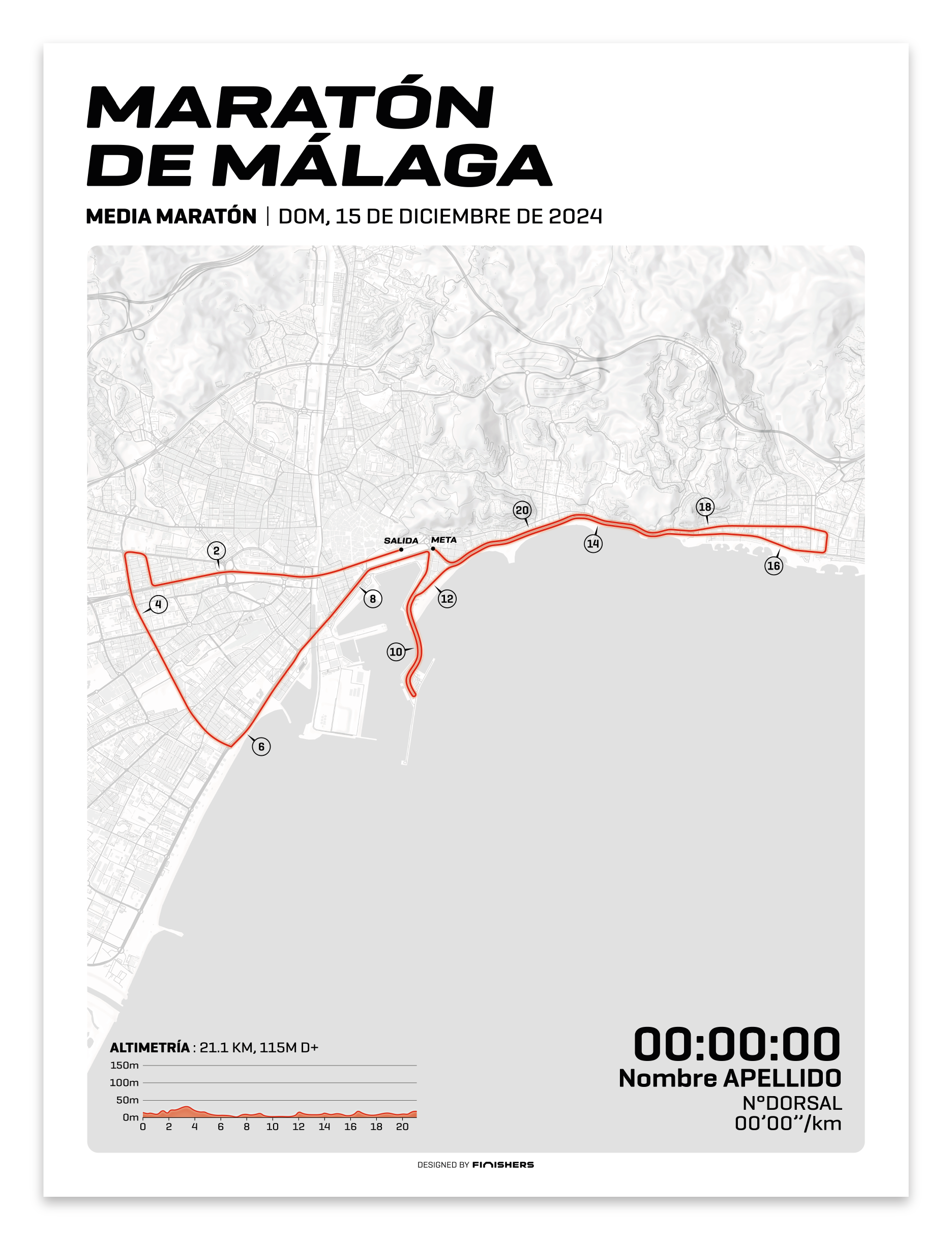 Affiche personnalisée - Marathon de Malaga