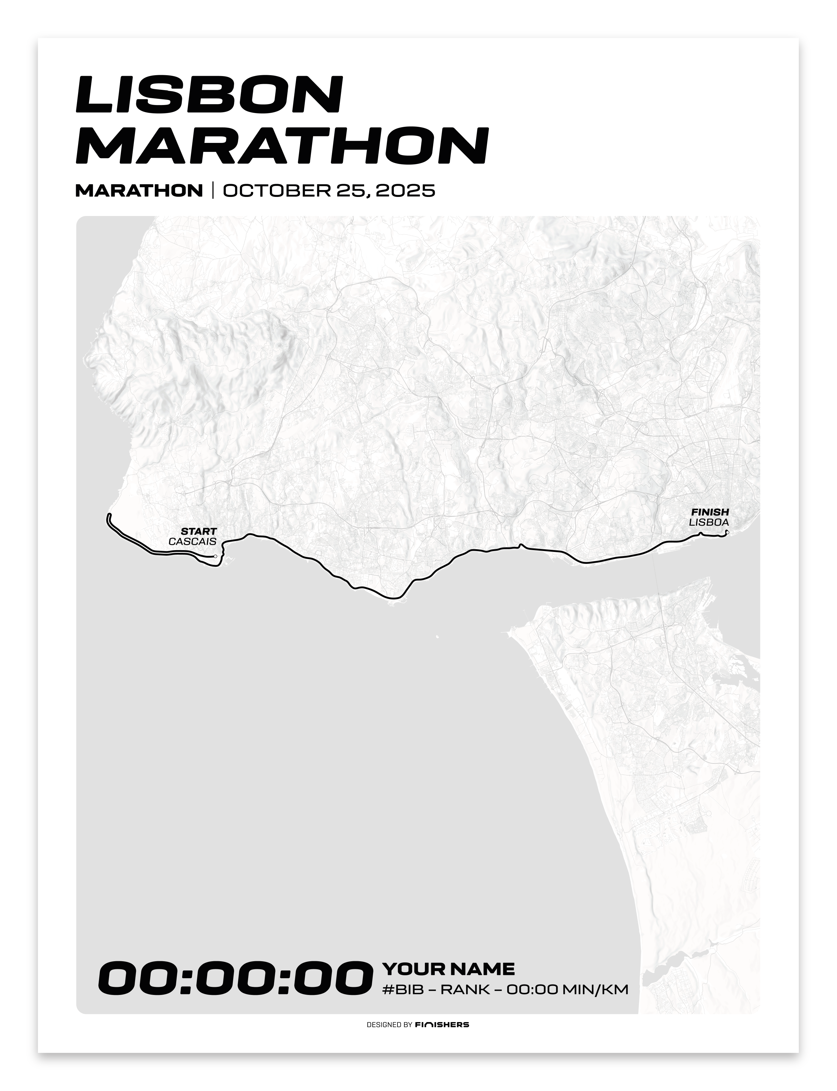 Affiche Personnalisée - Marathon de Lisbonne 2025