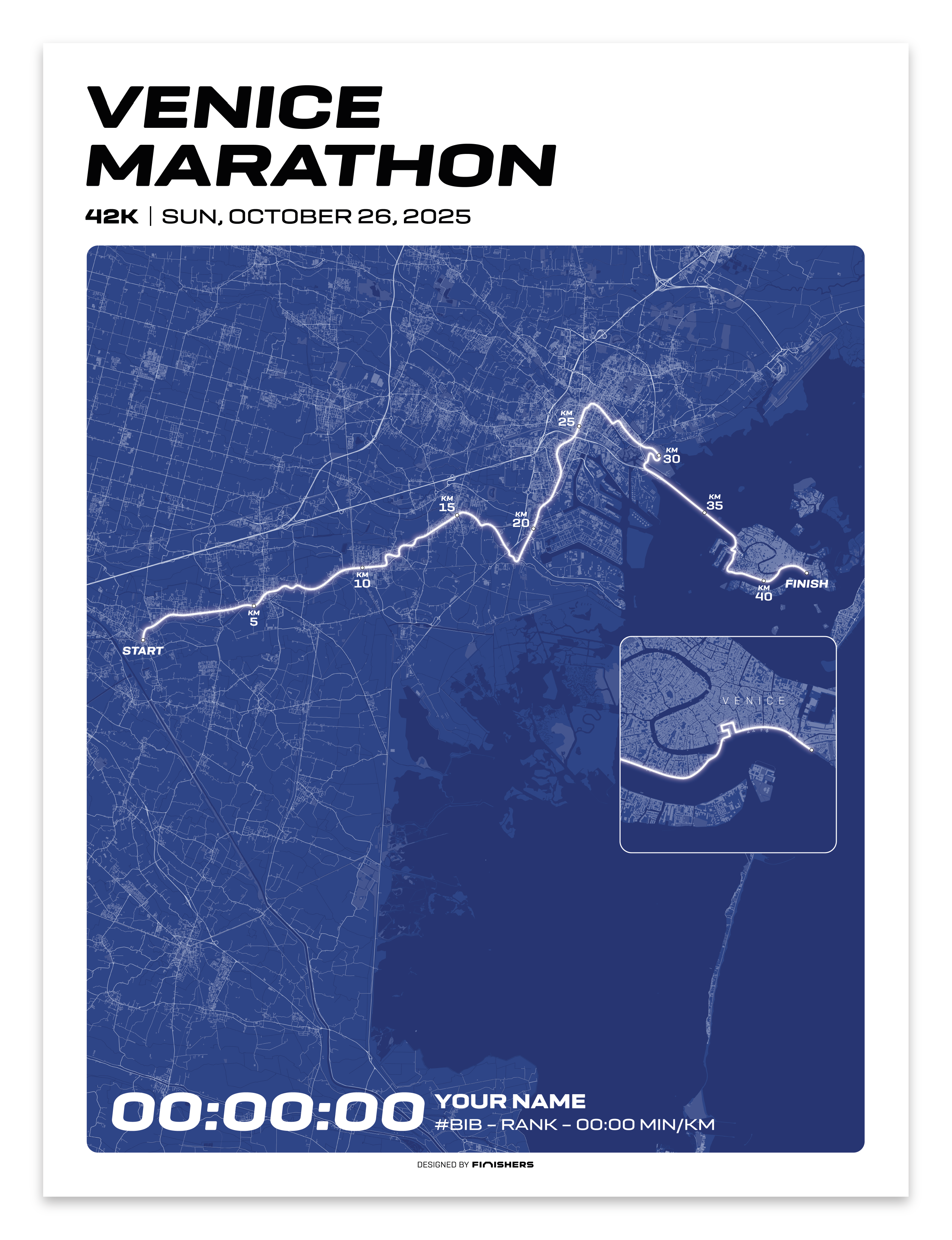 Affiche Personnalisée -  Marathon de Venise 2025